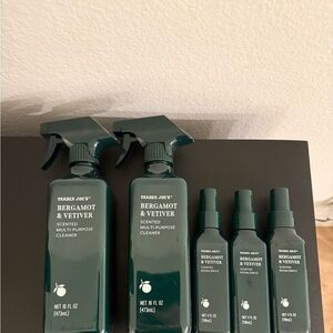 TRADER JOE'S® BERGAMOT & VETIVER Bundle of (2) House Cleaner (3) Room Spray NEW